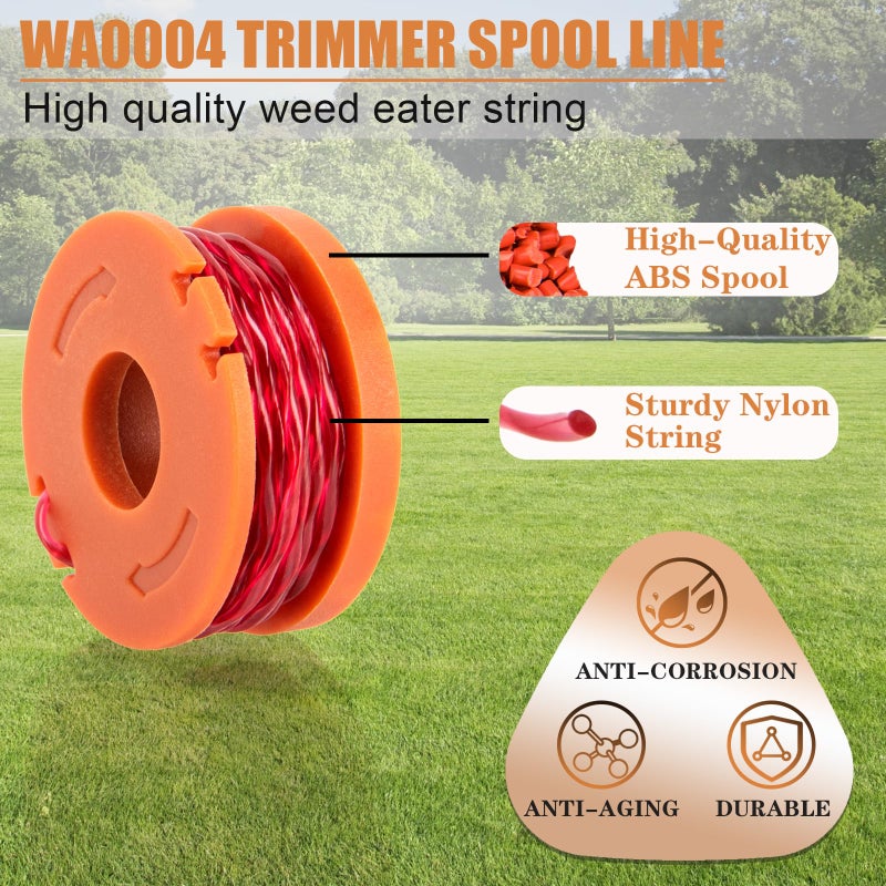KAKO WA0004 Spool for Worx Weed Eater String,10ft 0.065" Line Spool for Worx WA0004 Weed Eater String Replacement Spool, for Worx Wa0004 Replacement Spool, for Worx Wa0004 String Trimmer Refills(16+4) - Image 4